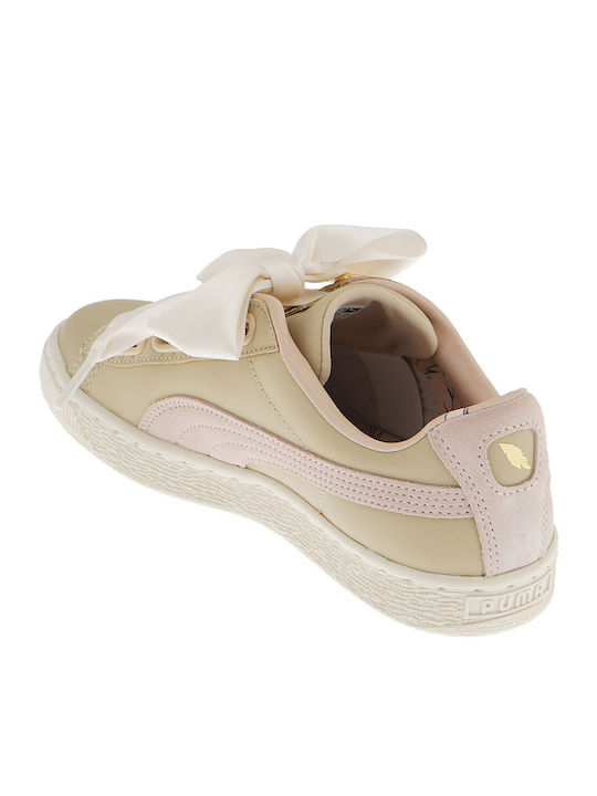 Basket Heart Coach Damen Flatforms Sneakers Beige