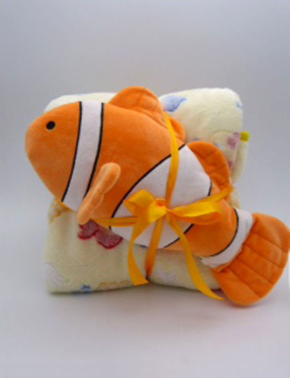 Silk Fashion Baby Blanket Cot Clownfish with Animal 120x190cm Silk Fashion Baby Blanket Cot Clownfish with Animal 120x190cm