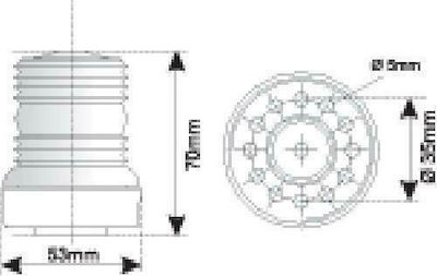 Eval Lumină Barcă Fără Catarg Lanterna Prominentă cu Bază Neagră 03205-B