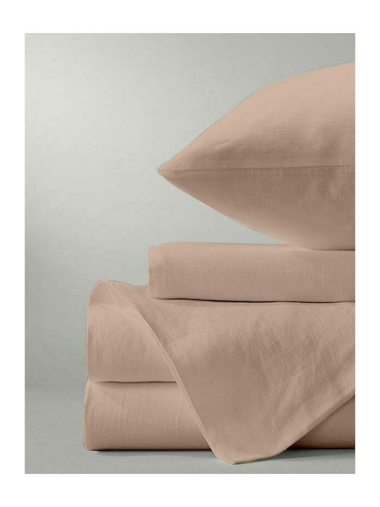 Sunshine Sheet Sets Double with Elastic 150x205+30cm. Cotton Feelings 151-54-22-f Beige 22 Beige 4pcs