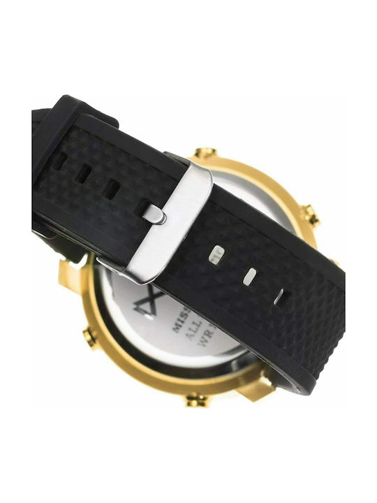 Mark Maddox Ψηφιακό Ρολόι Mission με Καουτσούκ Λουράκι σε Μαύρο χρώμα
