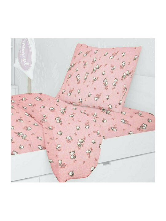 Dimcol Birds Fata De Pernă Pentru Bebeluși Din 100% Bumbac Roz 35x45cm