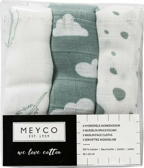 Meyco Prosoape Pentru Eructație Și Învelișuri Pentru Înfășat 30x30cm 3 Bucăți