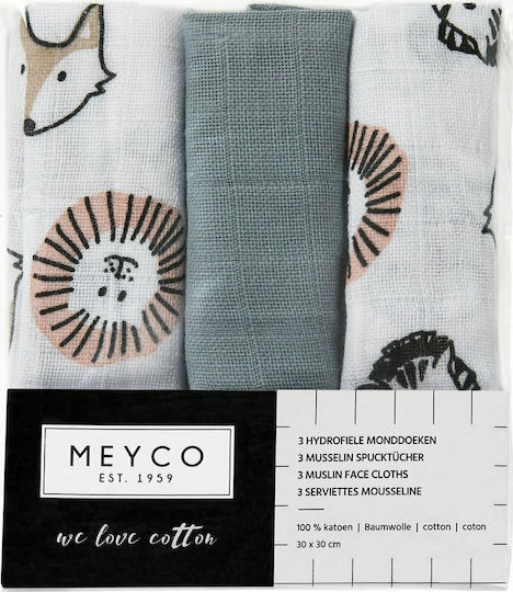 Meyco Prosoape Pentru Eructație Și Învelișuri Pentru Înfășat 30x30cm 3 Bucăți