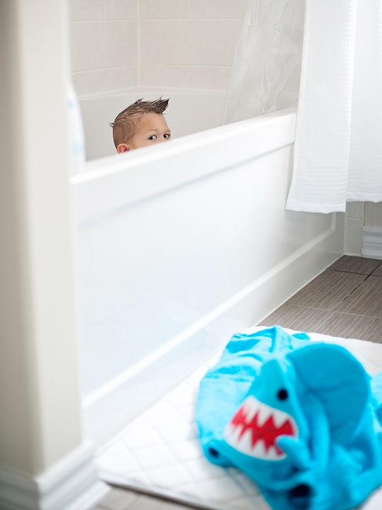 Zoocchini Βρεφική Κάπα-Μπουρνούζι με Κουκούλα Sherman The Shark Γαλάζια 127x55εκ.