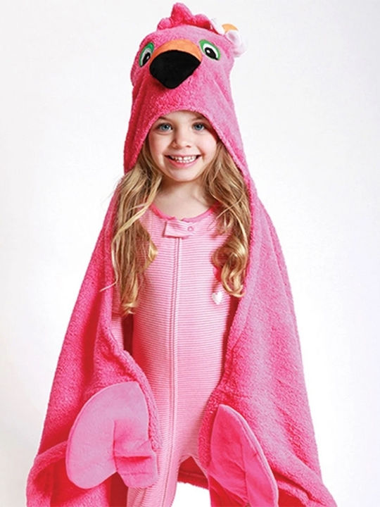 Zoocchini Βρεφική Κάπα-Μπουρνούζι με Κουκούλα Franny The Flamingo Φούξια 127x55εκ.