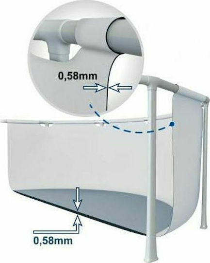Intex Prism Πισίνα PVC 6836lt με Μεταλλικό Σκελετό 400x200x100εκ. Γκρι