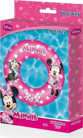 Bestway Детски Плувен Кръг Minnie с Диаметър 56см. от 0 Години Фуксия Minnie
