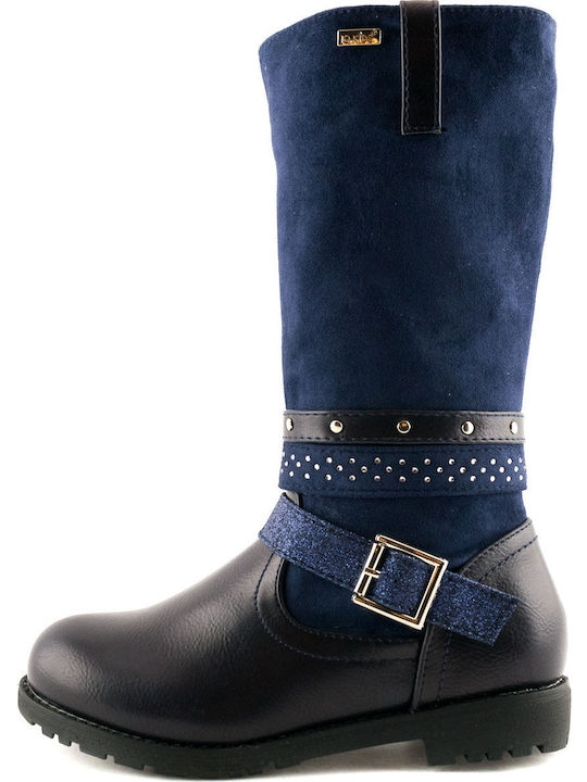 IQ Shoes Antrin Kids Suede Boots with Zipper Navy Blue