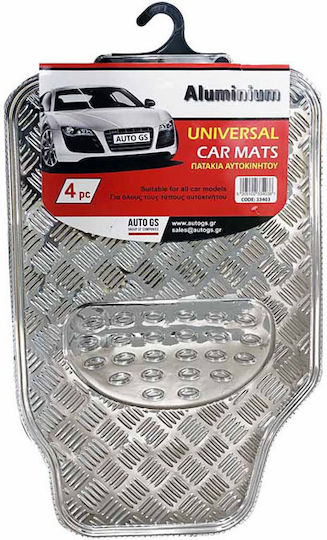 Auto Gs Σετ Μπροστινά και Πίσω Πατάκια Universal 4τμχ Ασημί