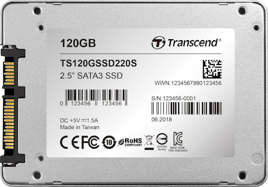 Transcend SSD220S 120GB Тип 2.5'' С Връзка SATA III TS120GSSD220S