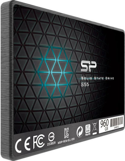 Silicon Power Slim S55 SSD 960GB τύπου 2.5'' με σύνδεση SATA III SP960GBSS3S55S25