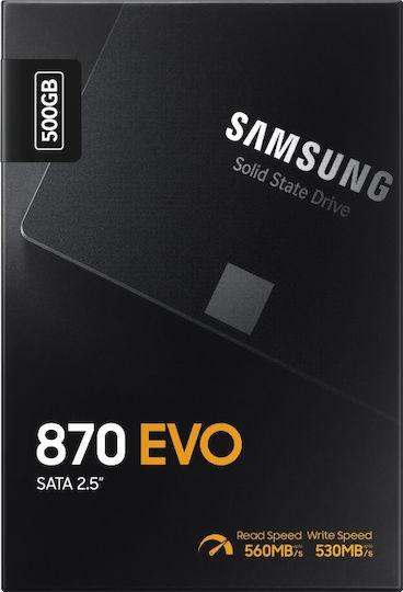 Samsung 870 Evo SSD 500GB Тип 2.5'' със Свързване SATA III MZ-77E500B/EU