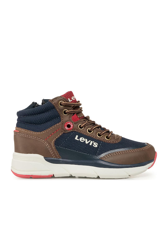 Levi's Parry Kids Leather Boots with Zipper Brown