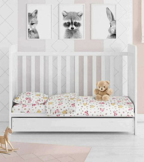 Dimcol Βρεφική Παπλωματοθήκη Ελεφαντάκι 172 Pink 120x160εκ.