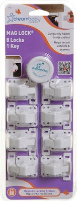 Dreambaby Cabinet & Drawer Protectors with Magnet made of Plastic in White Color 9pcs BR75163