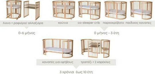 IngVart Трансформираща Люлка Smart Oval Oak с Колелца