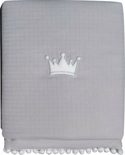 Morven Double Sided Cotton Baby Quilt Lolly 1904 80x120cm Gray