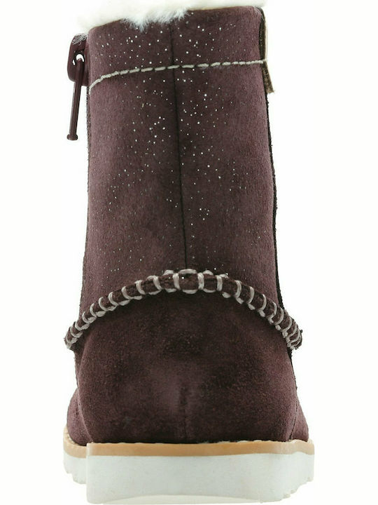 Crown Piper T Suede Παιδικά Μποτάκια με Φερμουάρ Μπορντό