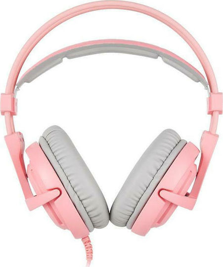 Sades A6 Over Ear Gaming Headset με σύνδεση USB Ροζ