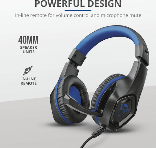 Trust GXT 404B Rana Über Ohr Gaming-Headset mit Verbindung 3,5mm Black/Blue