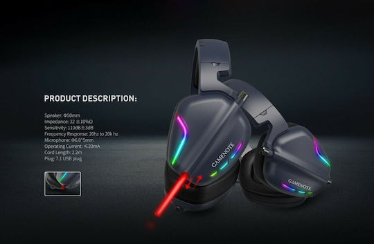 Havit H2019U Надушници Геймърски слушалки с връзка USB Черен