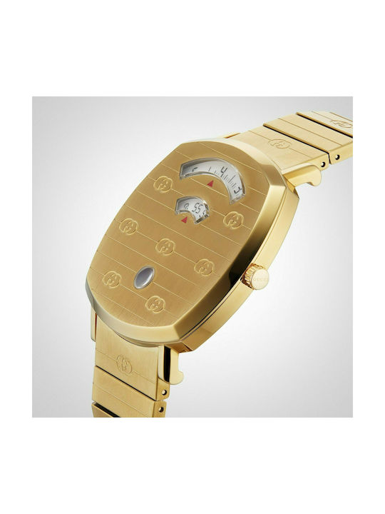 Gucci Grip Uhr Batterie mit Gold