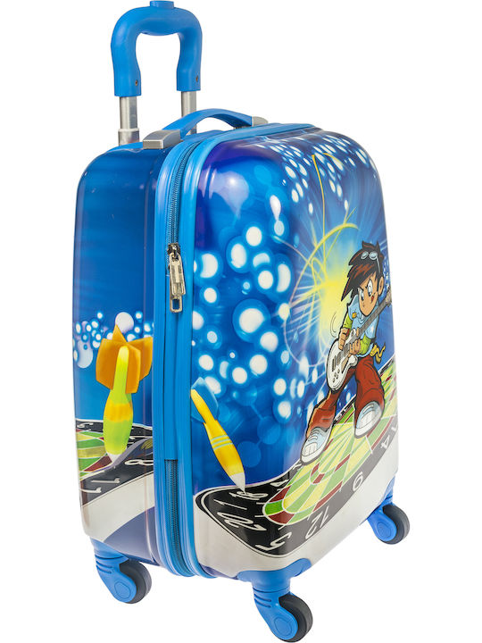 A2S Guitarist Kids Cabin Hard Blue Suitcase with 4 Wheels Height 45cm