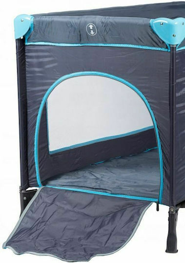 Ecotoys Rollbares Reisebett Laufstall mit Matratze Hellblau 126x66cm