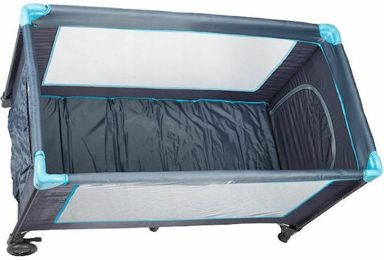 Ecotoys Rollbares Reisebett Laufstall mit Matratze Hellblau 126x66cm