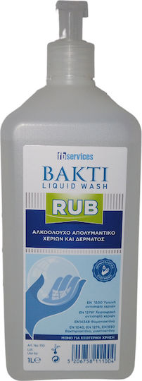 FB Services Baktiwash Liquid Rub Υγρό Αντισηπτικό Χεριών με Αντλία 1000ml Natural