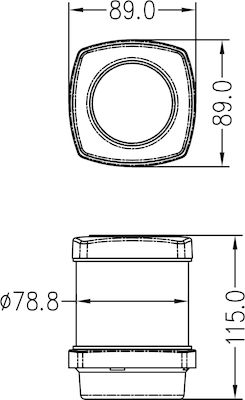 Eval Boat Light Without Mast Transparent Anchor Light 12V 03217-A