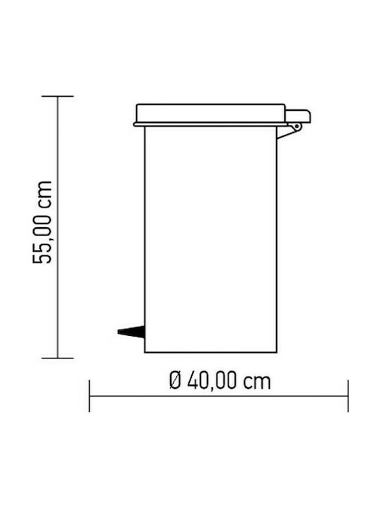 Cyclops Coș de Gunoi Plastic cu Pedală Roșu 35lt 1buc