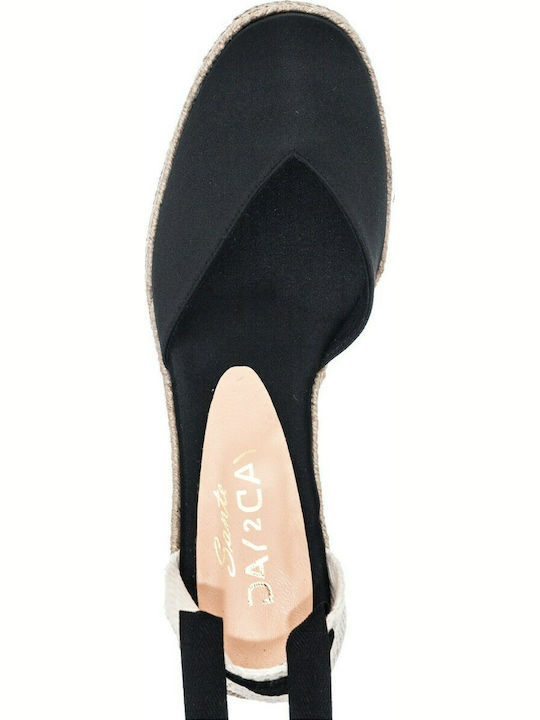 Day2Day Damenplattformen im Espadrilles-Stil Schwarz