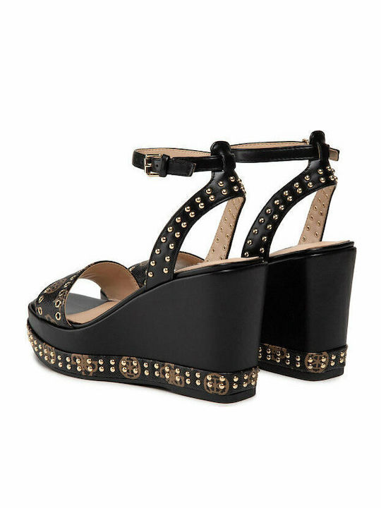 Women's Ankle Strap Platforms Black FL6OLD FAL04 BLK
