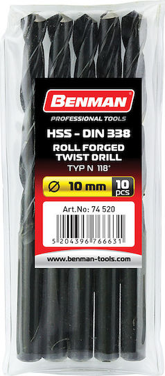 Benman Bohrer HSS mit Zylindrischem Schaft für Metall και Holz 4.5mm