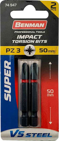 Benman Super PZ Set 2 Screwdriver Bits Star/Torx