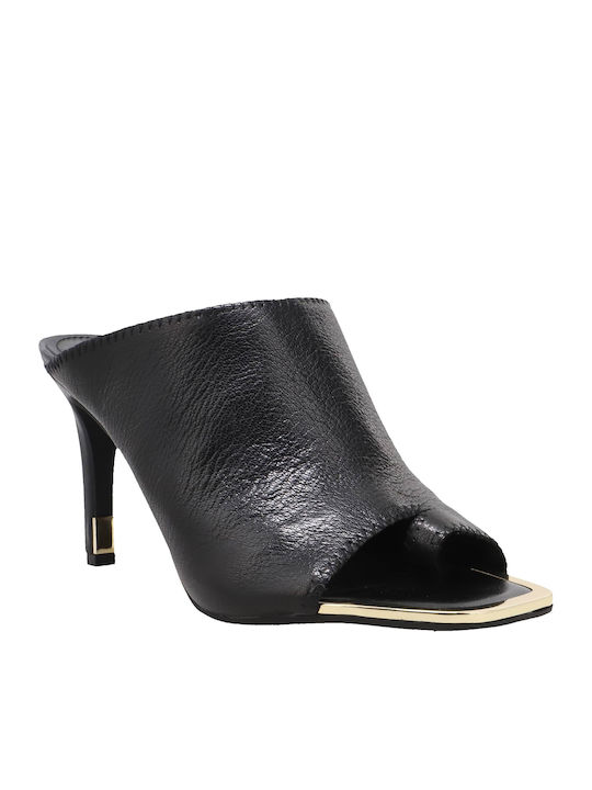 DKNY Thin Heel Leather Mules Black K4055943-BLK