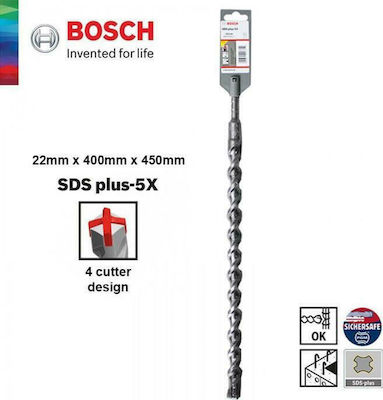 Bosch Four-Cut Diamond Drill with SDS Plus Shank for Masonry 22x450mm