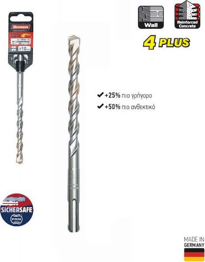Benman Four-Cut Diamond Drill with SDS Plus Shank for Masonry 6x460mm