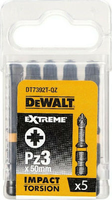 Dewalt Extreme Impact Torsion 50mm Set 5 Screwdriver Bits -QZ