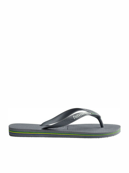 Brasil Logo Men's Flip Flops Gray
