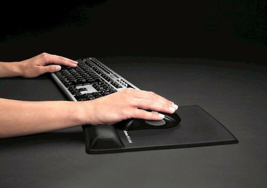 Fellowes Health-V Fabrik Mouse Pad (209.6mm) με Στήριξη Καρπού Μαύρο 9181201