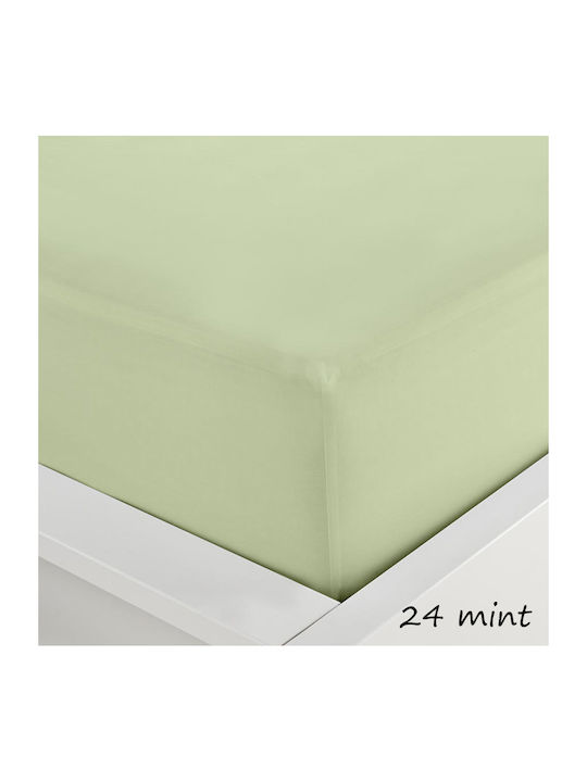 Sunshine Sheet Super-Double with Elastic 160x200+40cm. Menta 152 Mint 24