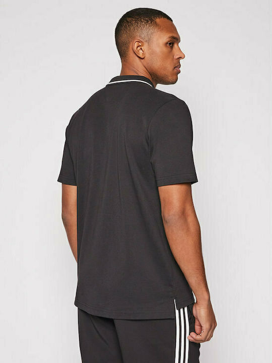 Adidas Ανδρικό Αθλητικό T-shirt Κοντομάνικο Polo Μαύρο