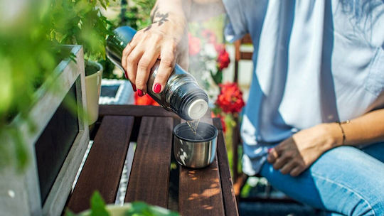 Teesa Bottle Thermos Stainless Steel 350ml Silver with Cap-Cup