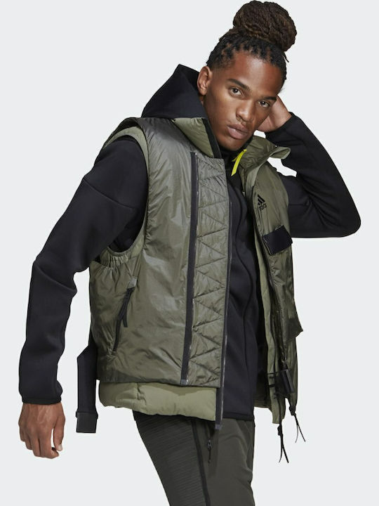 Cold.Rdy Down Sleeveless Athletic Jacket Khaki