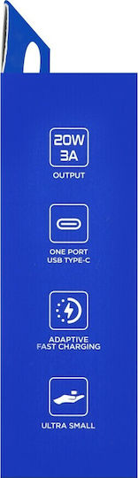 Prio Charger Without Cable with USB-C Port 20W Power Delivery Whites (PWC-1103)