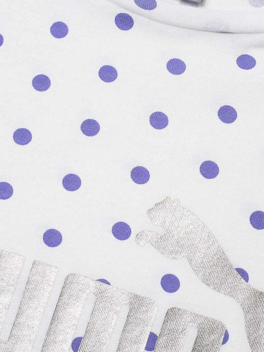 Kinder-T-Shirt Weiß ESSENTIALS+ DOTTED