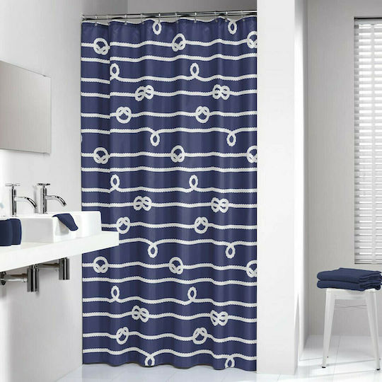 Sealskin Rope Κουρτίνα Μπάνιου Υφασμάτινη 180x200 cm Μπλε